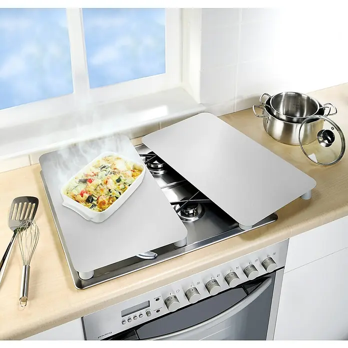 Wenko Placa de protección de vidrio Plata - 30 x 52 cm - Producto en uso