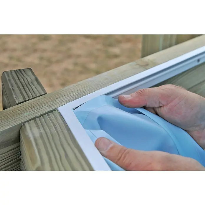 Gre Piscina de madera Vanille 2 - Ø x Al: 400 x 119 cm, 8 m³, Marrón - Primer plano