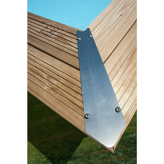 Gre Piscina de madera Vanille 2 - Ø x Al: 400 x 119 cm, 8 m³, Marrón - Primer plano