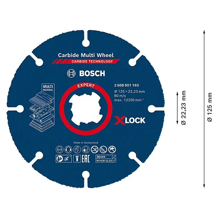 Bosch Professional Expert Karbid-Trennscheibe Carbide Multi Wheel - Durchmesser: 125 mm
