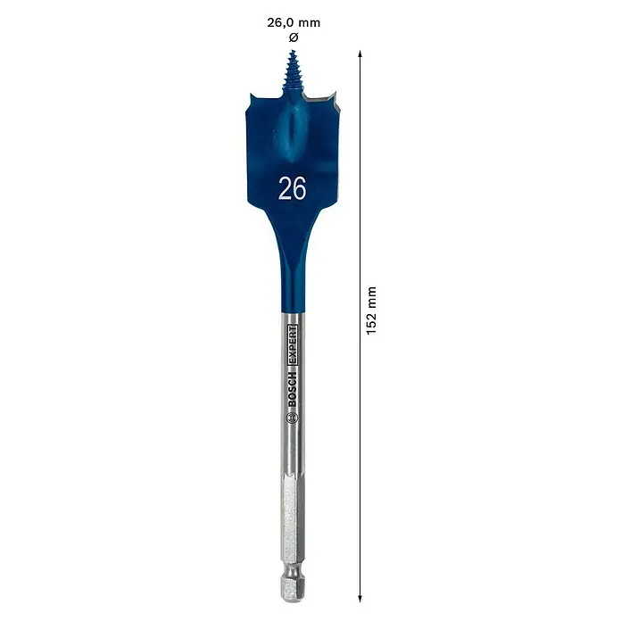 Bosch Professional Expert Flachfräsbohrer Selfcut - Länge: 152 mm, Durchmesser: 26 mm