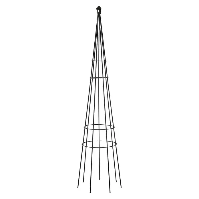 Rankhilfe Pyramide - Ø x H: 22 x 100 cm, Schwarz - Vorderansicht