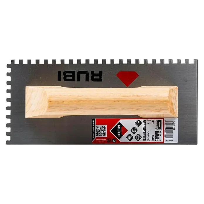 Rubi Llana - L x An: 280 x 120 mm, Material empuñadura: Madera, Dentado: 6 x 6 mm - Vista descendente