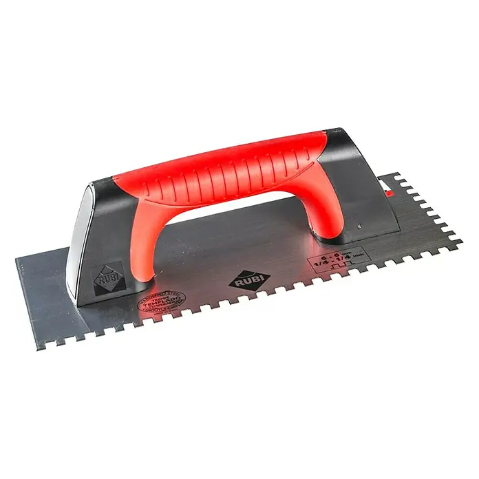 Rubi Llana Rubiflex - L x An: 280 x 120 mm, Dentado: 6 x 6 mm, Mango de dos componentes - Vista angular