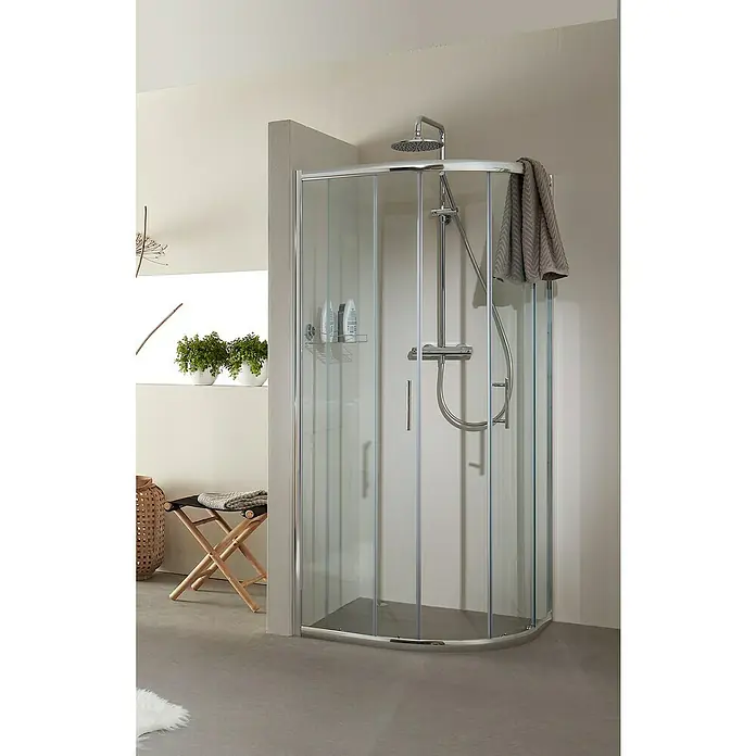 Bruynzeel Douchecabine Riva kwartrond - 90 x 90 x 195 mm, Hoekinstap - Sfeeropname