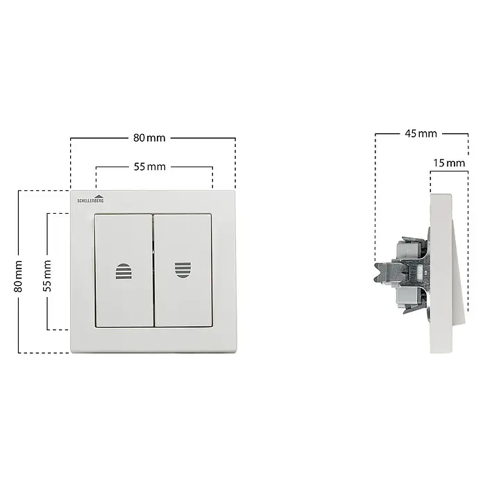 Schellenberg Rollladenschalter - Doppel-Wippschalter - Skizze