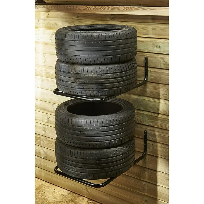 Mottez Reifen-Wandhalterung - Passend für: 4 Reifen, Traglast: 120 kg, 2 Stk. - Stimmungsaufnahme