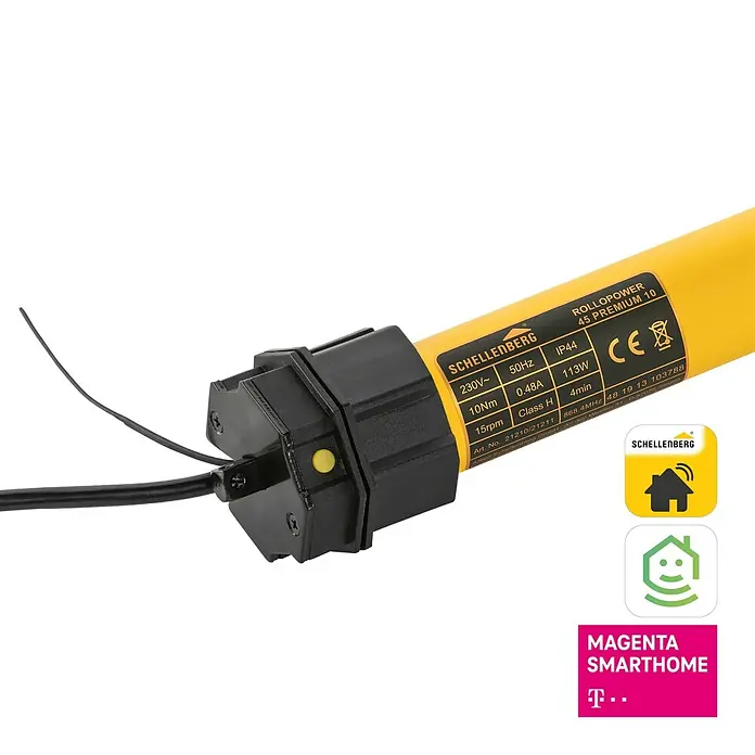 Schellenberg Funk-Rohrmotor Premium 10 Maxi - Max. Rollladenfläche: 4,2 m² bei Kunststoffrollläden, Einbaulänge: 555 mm, Zugkraft: 20 kg - Detailaufnahme