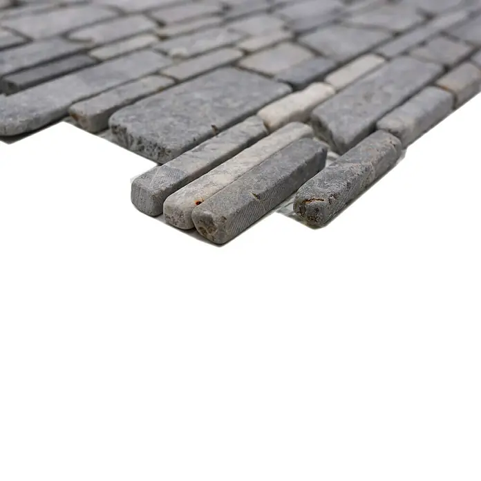 Mozaïektegel MOS brick 230 - 30,5 x 30,5 cm, Grijs, Mat - Close-up
