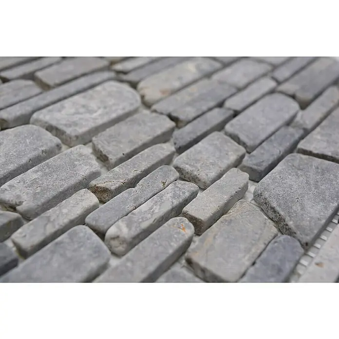 Mozaïektegel MOS brick 230 - 30,5 x 30,5 cm, Grijs, Mat - Close-up