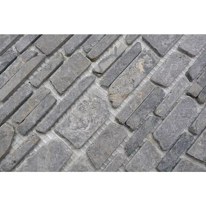 Mozaïektegel MOS brick 230 - 30,5 x 30,5 cm, Grijs, Mat - Close-up