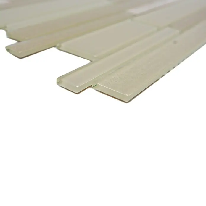 Mozaïektegel verband glas Mix CM GV14 - 28,6 x 30 cm, Beige, Glanzend - Close-up