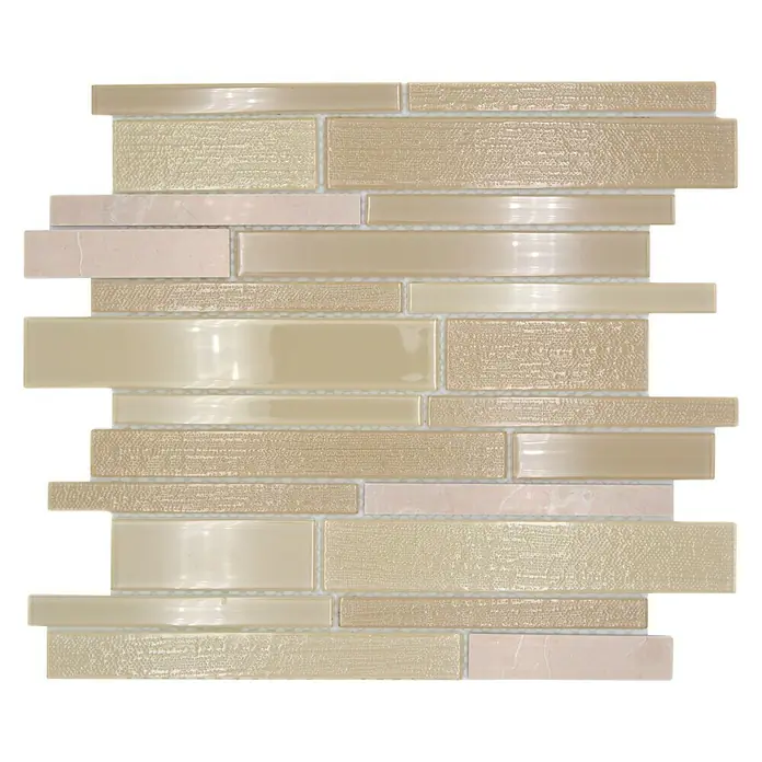 Mozaïektegel verband glas Mix CM GV14 - 28,6 x 30 cm, Beige, Glanzend - Bovenaanzicht