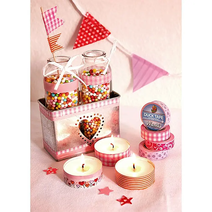 Duck Tape Kreativklebeband Washi - Pink Check, 10 m x 15 mm - Stimmungsaufnahme