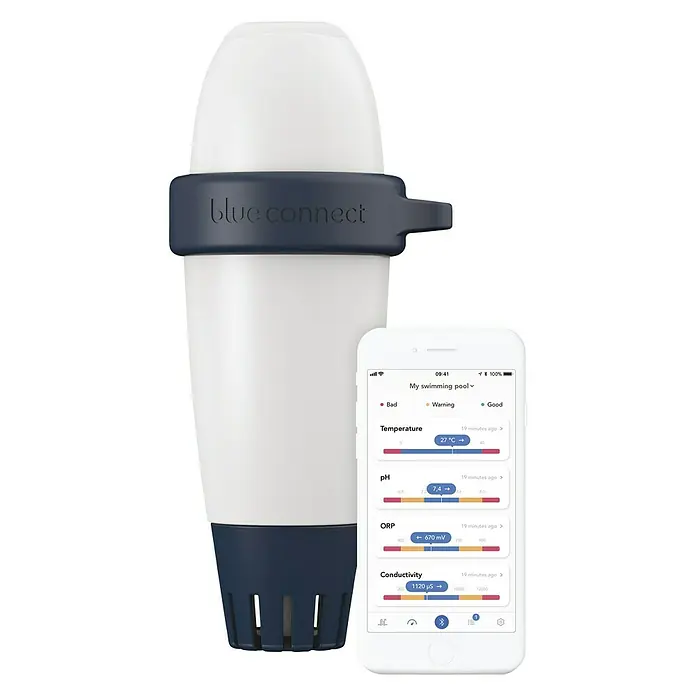 Fluidra Blue Connect Wasser-Analysegerät - Steuerung per Smartphone-App - Vorderansicht