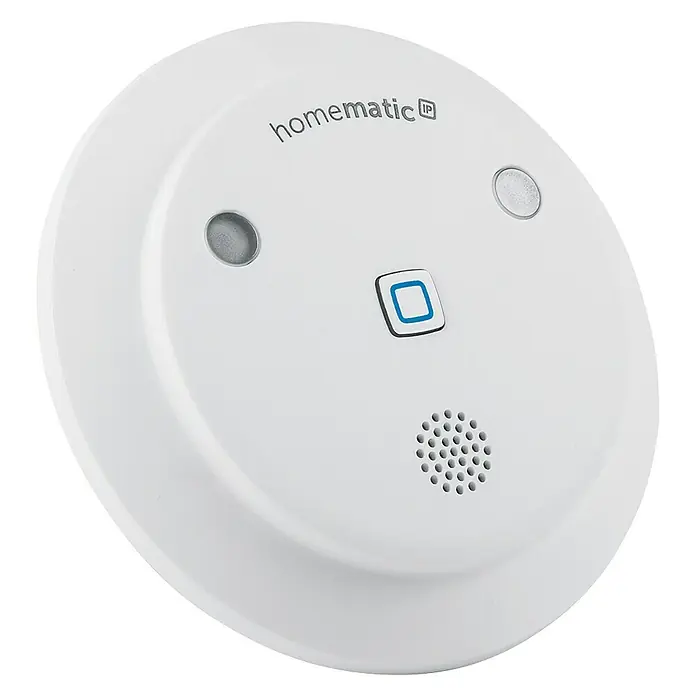 Homematic IP Alarmsirene HmIP-ASIR-2 - Batteriebetrieben, Alarmsignal: 90 dB, Ø x H: 12,4 x 4,5 cm - Diagonale Ansicht