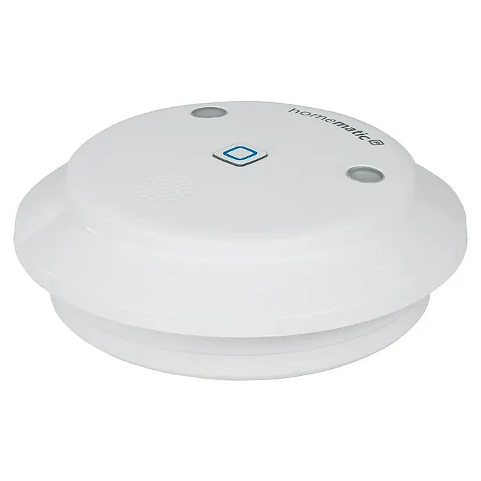 Homematic IP Alarmsirene HmIP-ASIR-2 - Batteriebetrieben, Alarmsignal: 90 dB, Ø x H: 12,4 x 4,5 cm - Diagonale Ansicht