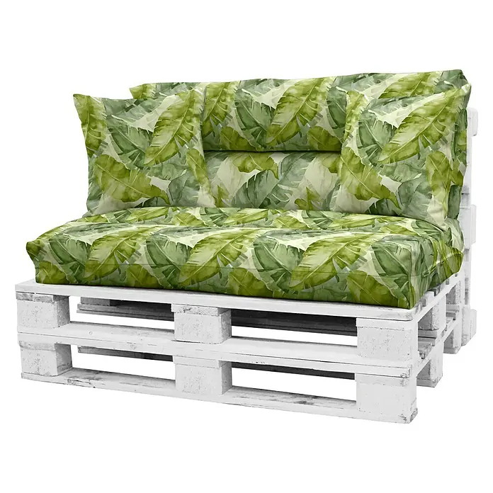 Set cojines para palet Garden con palets Blancos - 120 x 80 x 45 cm - Vista angular