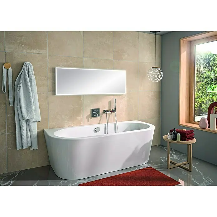 Camargue LED-Lichtspiegel Frame - Mit eckigen Kanten, 120 x 68 cm, Berührungssensor - Stimmungsaufnahme
