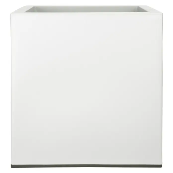 Elho Macetero para plantas Vivo - Dimensiones externas (L x An x Al): 39 x 39 x 41 cm, Plástico, Blanco - Vista frontal