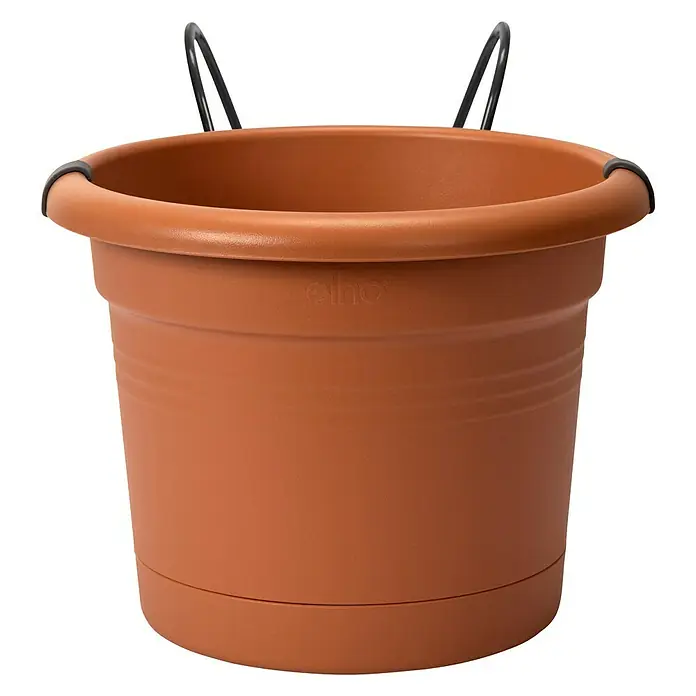 Elho Pflanztopf All In 1 - Außenmaß (Ø x H): 26 x 18,5 cm, Kunststoff, Terracotta - Vorderansicht