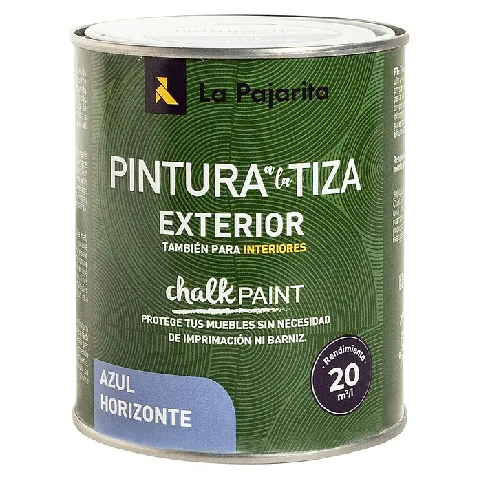 La Pajarita Pintura de tiza - Azul horizonte, 750 ml, Mate - Vista frontal