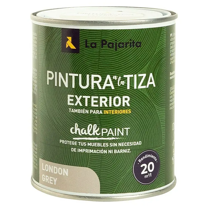 La Pajarita Pintura de tiza - London Grey, 750 ml, Mate - Vista frontal