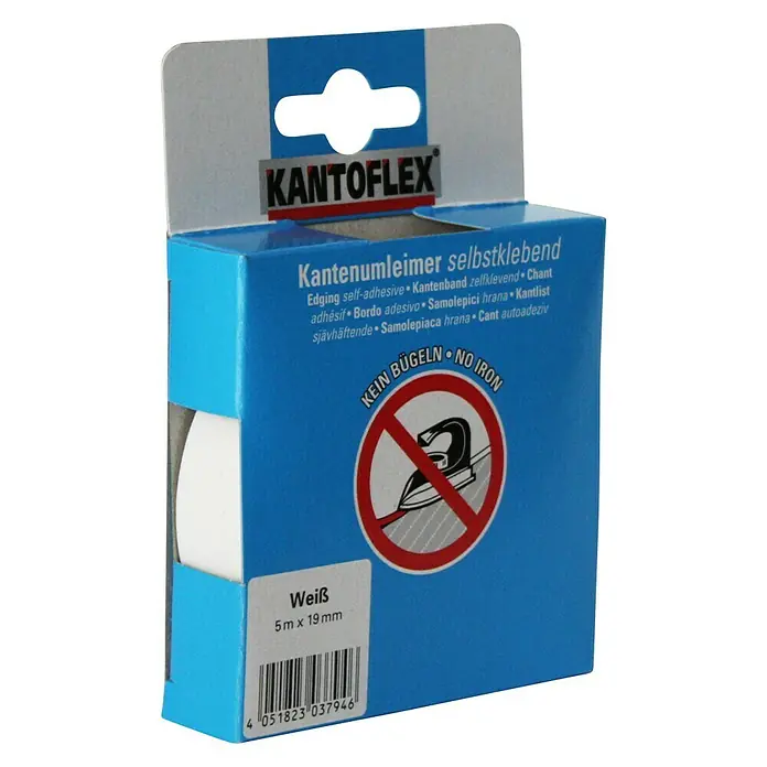 Kantoflex Umleimer - Weiß, 5 m x 19 mm - Diagonale Ansicht