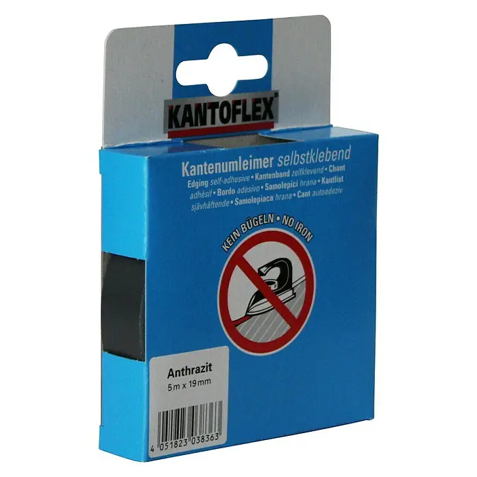 Kantoflex Umleimer - Anthrazit, 5 m x 19 mm - Diagonale Ansicht