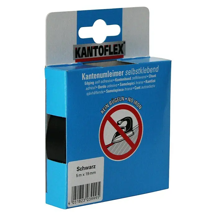 Kantoflex Umleimer - Schwarz, 5 m x 19 mm - Diagonale Ansicht