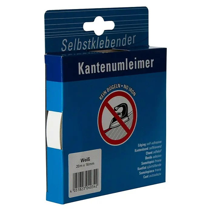 Kantoflex Umleimer - Weiß, 20 m x 16 mm - Diagonale Ansicht