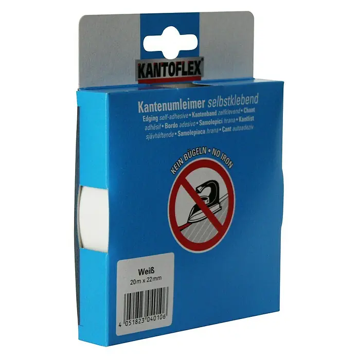 Kantoflex Umleimer - Weiß, 20 m x 22 mm - Diagonale Ansicht