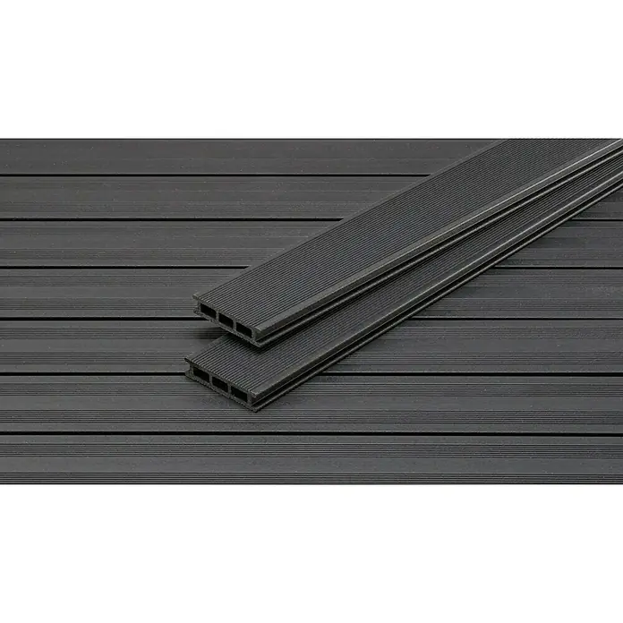 Tablón para terraza WPC Terra - 315 x 12,75 x 2,8 cm, Antracita - Primer plano