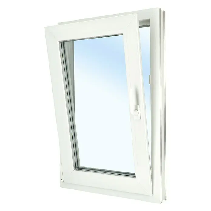 Solid Elements Kunststofffenster Classic Line - B x H: 60 x 90 cm, DIN Anschlag: Links, Weiß - Diagonale Ansicht