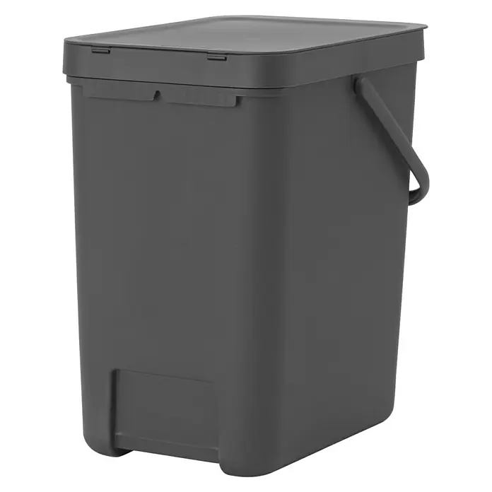 Brabantia Cubo de la basura Sort & Go - 25 l, Gris, Plástico - Vista angular