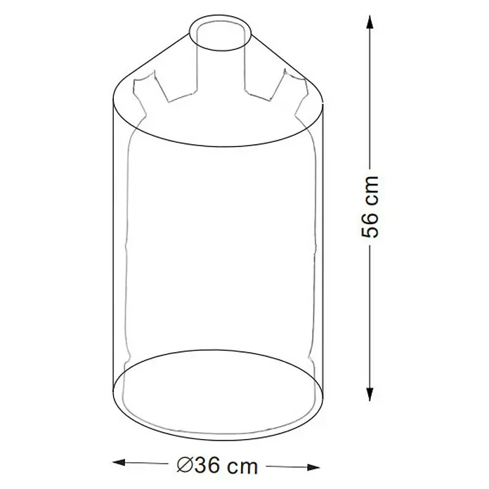 Kingstone Schutzhülle Gasflasche - Ø x H: 36 x 56 cm, Schwarz, Polyester - Skizze