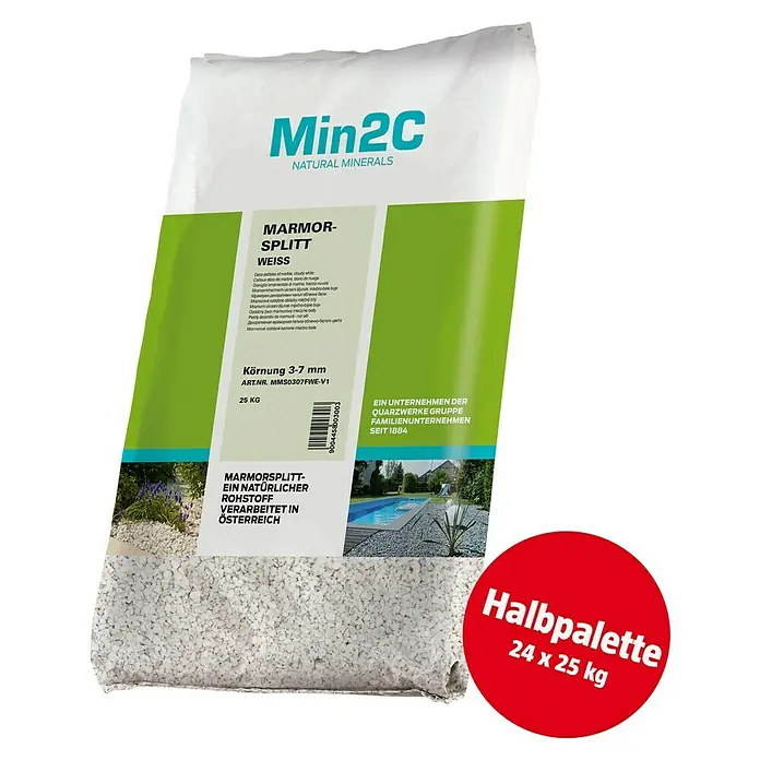 Min2C Marmorsplitt - Körnung: 9 mm - 12 mm, Schwarz, 600 kg - Diagonale Ansicht