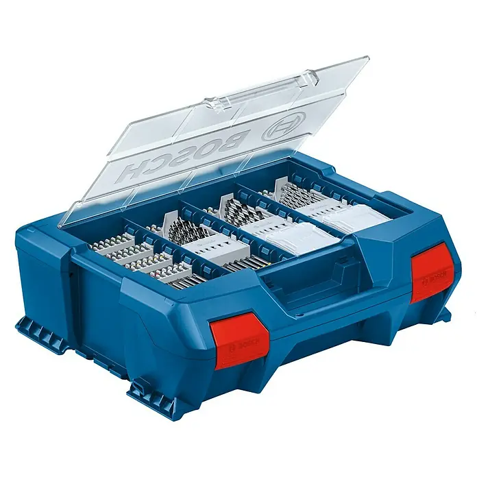 Bosch Professional Akku-Schlagbohrschrauber GSB 18V-28 - 18 V, 2 Akkus, 2 Ah - 4 Ah, Leerlaufdrehzahl: 1.900 U/min, Zubehör: 82 -tlg. - Diagonale Ansicht