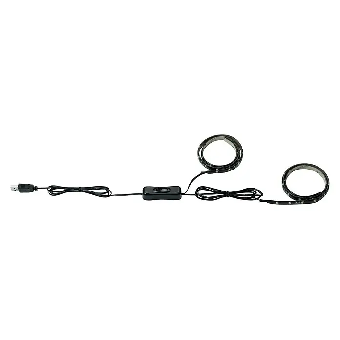 Paulmann LED-Band Function USB-Strip - Länge: 0,5 m, Schwarz, Lichtfarbe: Warmweiß - Ansicht von oben