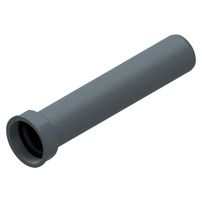 Verlängerungsrohr - Länge: 200 mm, DN 40, Kunststoff, Anthrazit - Diagonale Ansicht