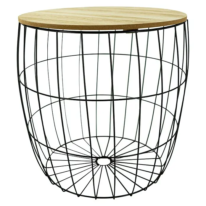 Beistelltisch - Ø x H: 40 x 41 cm, Mitteldichte Holzfaserplatte (MDF) - Vorderansicht