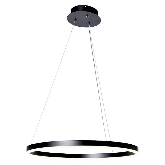 Direct Signs LED-Pendelleuchte Noble - Durchmesser: 600 mm, Schwarz - Vorderansicht