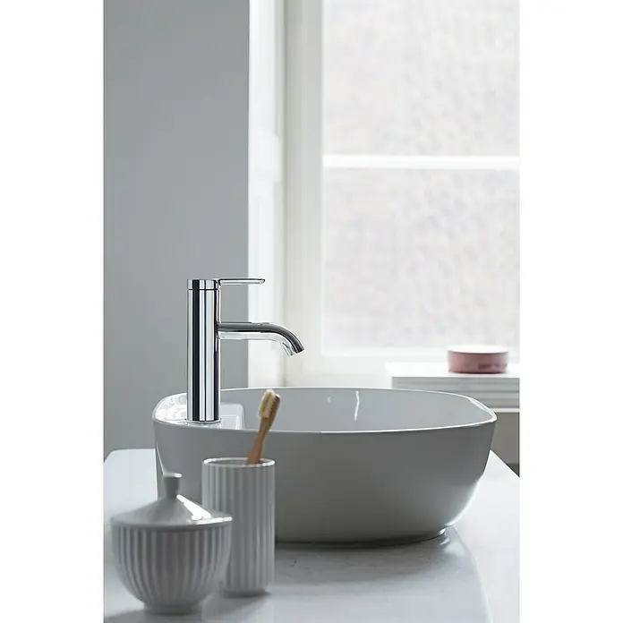 Duravit Luv Aufsatzwaschbecken - 80 x 40 cm, Mit schmutzabweisender Glasur, Hahnloch: Mitte, Ohne Überlauf, Weiß - Stimmungsaufnahme