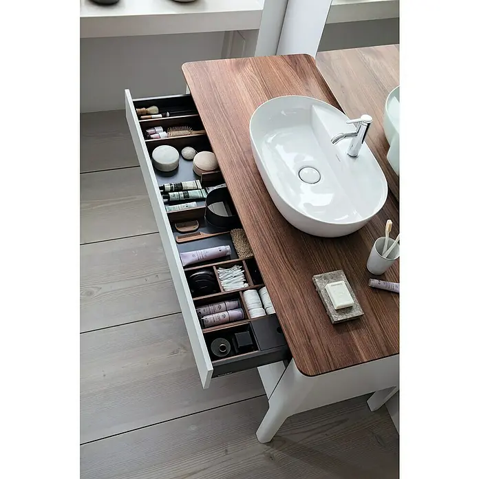 Duravit Luv Aufsatzwaschbecken - 80 x 40 cm, Mit schmutzabweisender Glasur, Hahnloch: Mitte, Ohne Überlauf, Weiß - Stimmungsaufnahme