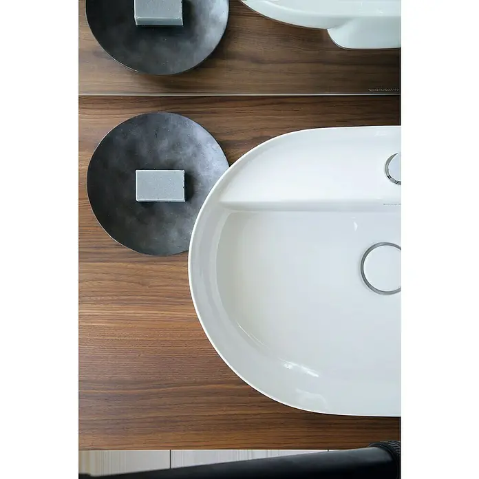 Duravit Luv Aufsatzwaschbecken - 80 x 40 cm, Mit schmutzabweisender Glasur, Hahnloch: Mitte, Ohne Überlauf, Weiß - Stimmungsaufnahme