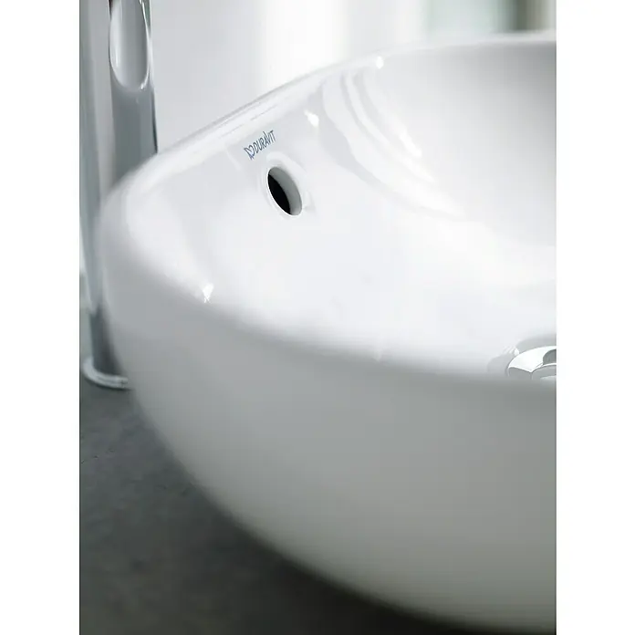 Duravit Aufsatzwaschbecken Foster - 49,5 x 35 cm, Ohne Spezialglasur, Hahnloch: Ohne, Mit Überlauf, Weiß - Detailaufnahme