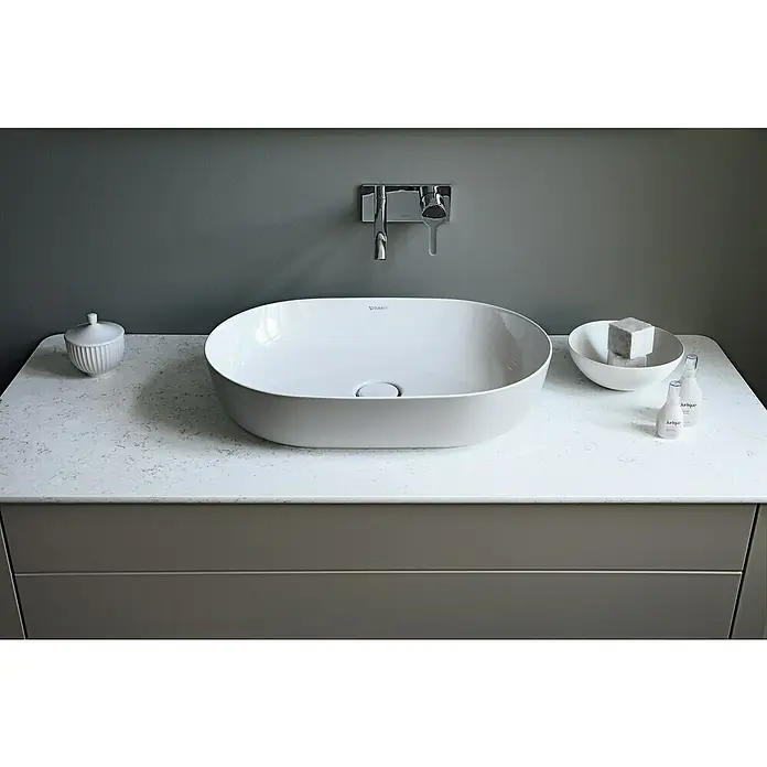 Duravit Luv Aufsatzwaschbecken - 60 x 40 cm, Ohne Spezialglasur, Hahnloch: Ohne, Ohne Überlauf, Weiß - Stimmungsaufnahme