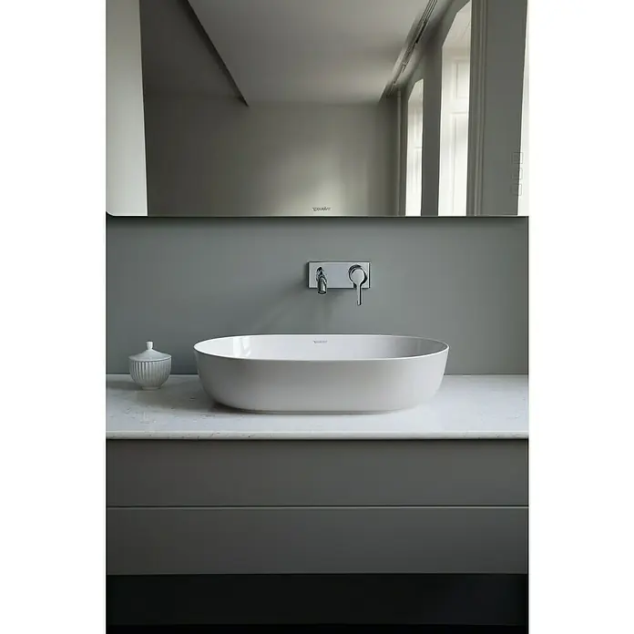 Duravit Luv Aufsatzwaschbecken - 60 x 40 cm, Ohne Spezialglasur, Hahnloch: Ohne, Ohne Überlauf, Weiß - Stimmungsaufnahme