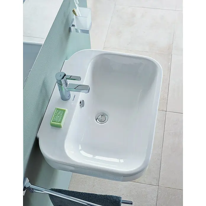 Duravit Happy D.2 Waschtisch Typ 3 - 65 x 49,5 cm, Ohne Spezialglasur, Mit Hahnloch, Mit Überlauf, Weiß - Stimmungsaufnahme