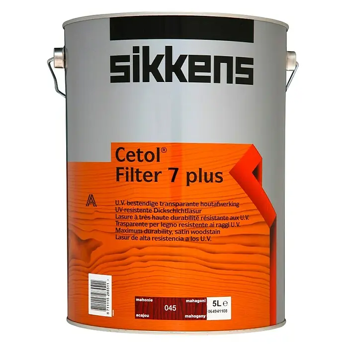 Lazura za zaštitu drva Cetol Filter 7 - Mahagonij, 5 l - Pogled sprijeda